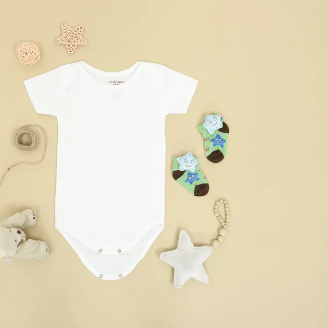 A white baby onesie